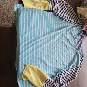 Lands' End Blue and White Striped Shirt